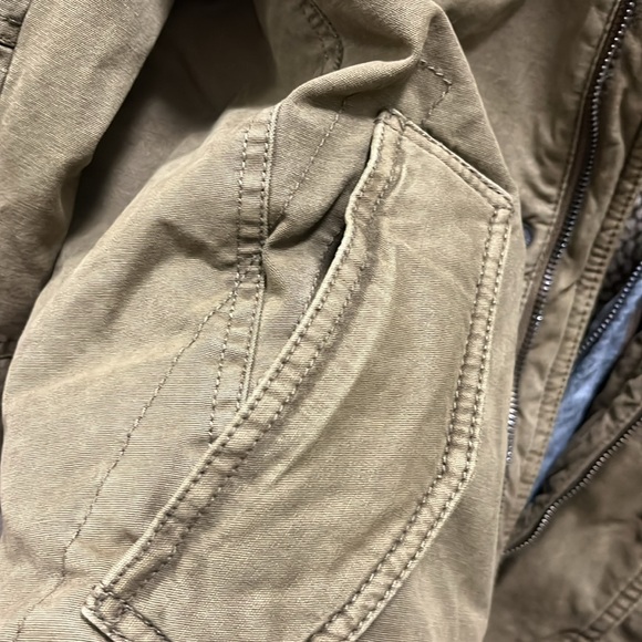 Levi's Men Small Washed Cotton Hooded Military Sherpa Lined Jacket Brown - Picture 13 of 14